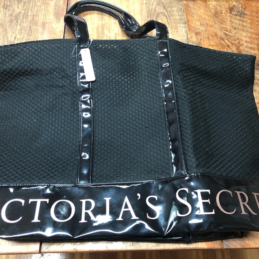 Victoria secret black zippered overnight bag